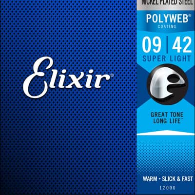 Electric Guitar Strings Elixir 12000 Polyweb 9-42 Super Light 100% Genuine image 2