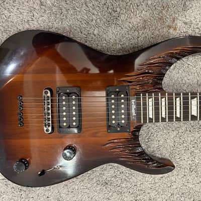 Oldmusic Brilliant Flame 🔥 Neck Through Electric Guitar Relic Stratocaster superstrat Djent machine Shred solid body Boutique Unique Metal machine powerful output High gain Lightweight strat Rosewood image 3