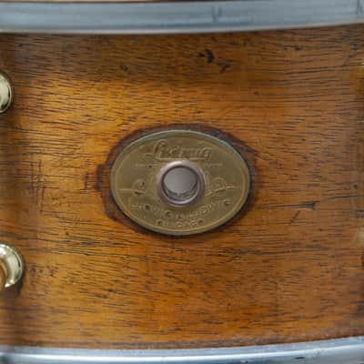 Ludwig 5x14" Solid Shell Snare Drum - 1920s Mahogany image 2
