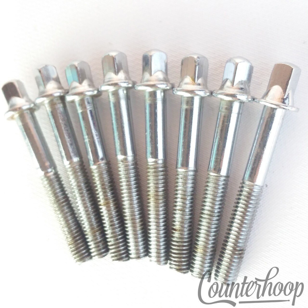 Pearl 8x Tension T-Rods 1 3/4"Metric Thick Ride Tom/Snare Drum Chrome Vintage60s — main photograph