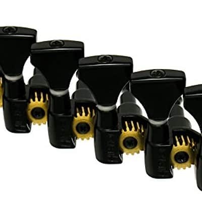 Hipshot BLACK 6-In-Line Non-Staggered Open-Gear Guitar Machines Tuners w/UMP Kit image 1