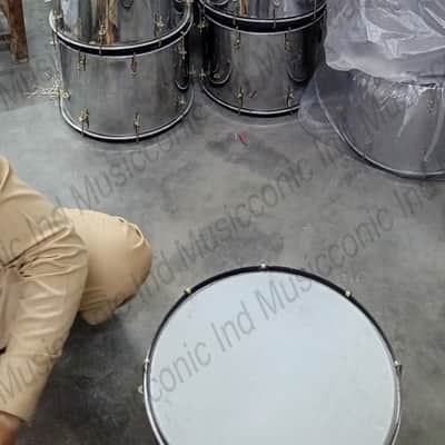 14" Stainless Steel Mirror Snare Drum - Polished Steel School Marching Band Drum | Practice Drum image 4