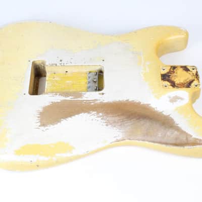 RARE 1963 Vintage Fender Stratocaster BODY 4-Bolt Refinished White/Blonde (Original Sunburst Finish) Strat USA 1960s L-Series Pre-CBS image 13
