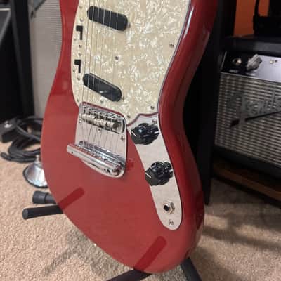 1995 Fender MG-69 Mustang Reissue - Fiesta Red - Made in Japan (MIJ) - Includes Hardshell Case image 3