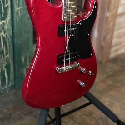 Squier Paranormal Strat-o-Sonic SS Electric Guitar in Transparent Crimson Red image 6