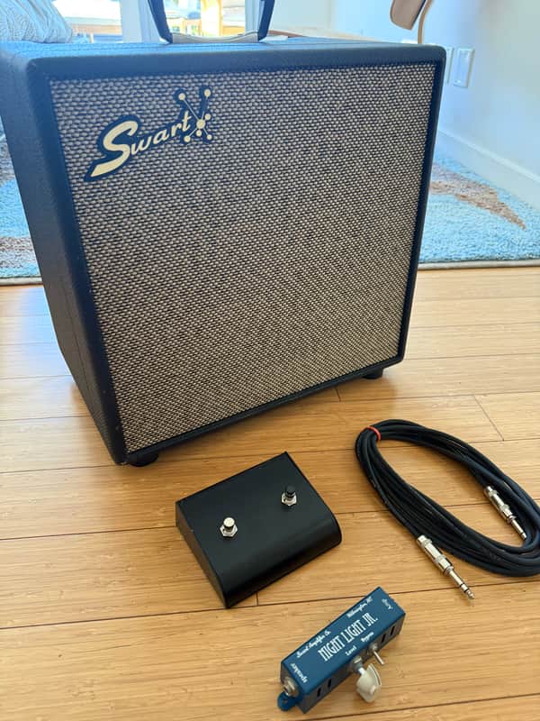 Swart STR Tuxedo Tremolo - Black Tuxedo with NIghtLight Jr. Blue Attenuator image 1