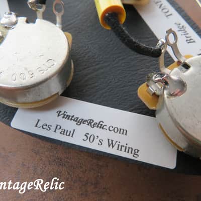 Wiring Kit Mallory MUSTARD .022uF Caps CTS 550k SHORT shaft pots fit Gibson Les Paul Std Historic image 5