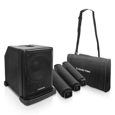 CARPO-L2SWM01 | Portable PA/DJ System w/ 12" Powered Subwoofer, 8 x 3" Column Speaker and Two UHF Wireless Microphones image 5