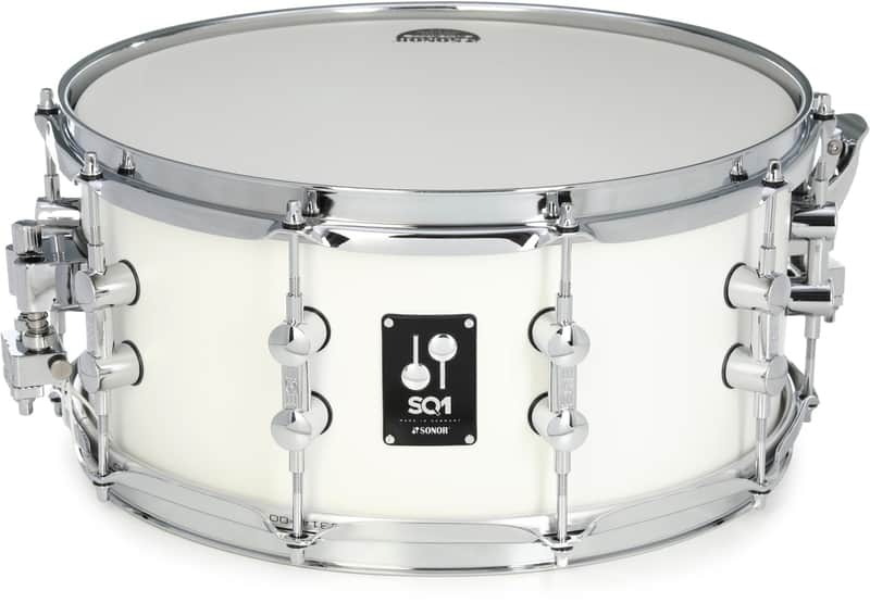 Sonor SQ1 Snare Drum - 6.5 x 14 inches Satin Pure White image 1