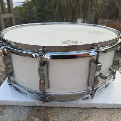 RARE Ludwig 10 LUG Vistalite Snare Drum White Opaque Acrylic 5x14 image 11