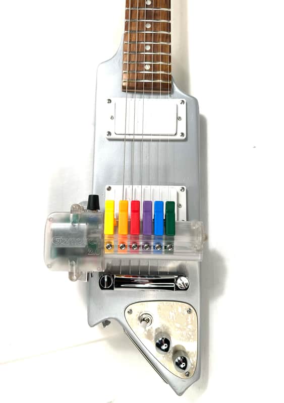 Custom Gizmotron equipped guitar infinite sustain experimental musical instrument The Gizmo Tronic 2023 - Silver relic image 1