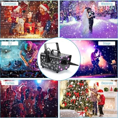 Snow Machine, 800W Snow Machine with 8 LED RGB Lights, 13 LED Lighting Colors and 2 Remotes, Perfect for Christmas, Halloween, Valentine's Day, Wedding, Parties and DJ Stage image 3