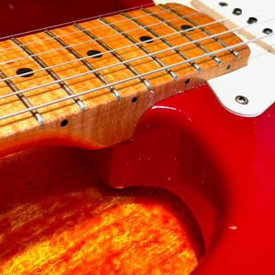 1996 Fender Cunetto Relic Stratocaster — Dakota Red — Norman’s Rare Guitars Special Run — John Cruz Neck image 13