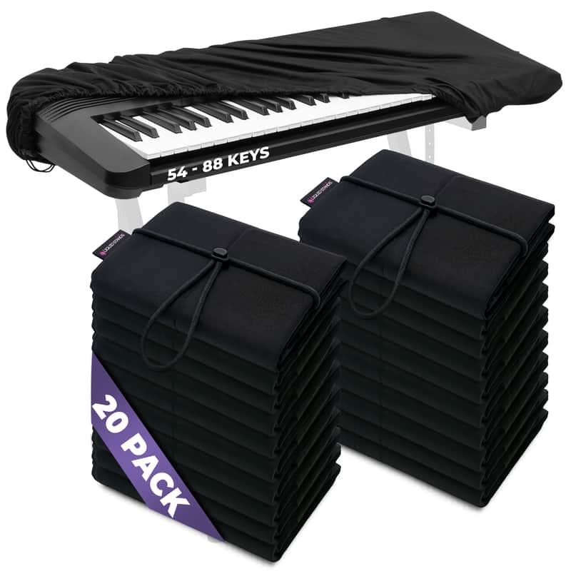 Liquid Stands Piano Keyboard Cover - Piano Keyboard Dust Cover for 54-88 Keys Spandex with Cord Lock (20 Packs) image 1
