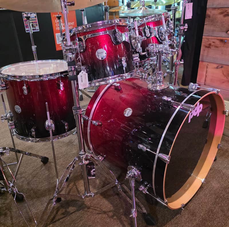 PDP Concept Maple 5-piece Shell Pack - Red To Black Sparkle Fade image 1