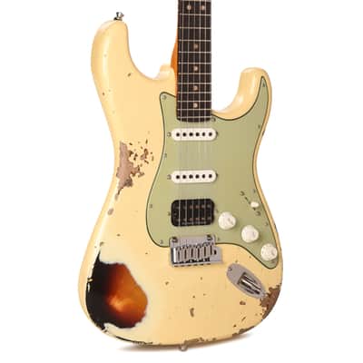 Fender Custom Shop Limited Edition Custom Deluxe HB S-1 Stratocaster Heavy Relic Aged Vintage White over 3-Tone Sunburst w/Closet Classic Hardware (Serial #CZ590707) image 1