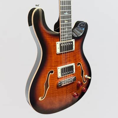 Paul Reed Smith PRS SE Hollowbody II Piezo Electric Guitar w/ Case - Black Gold Burst image 2