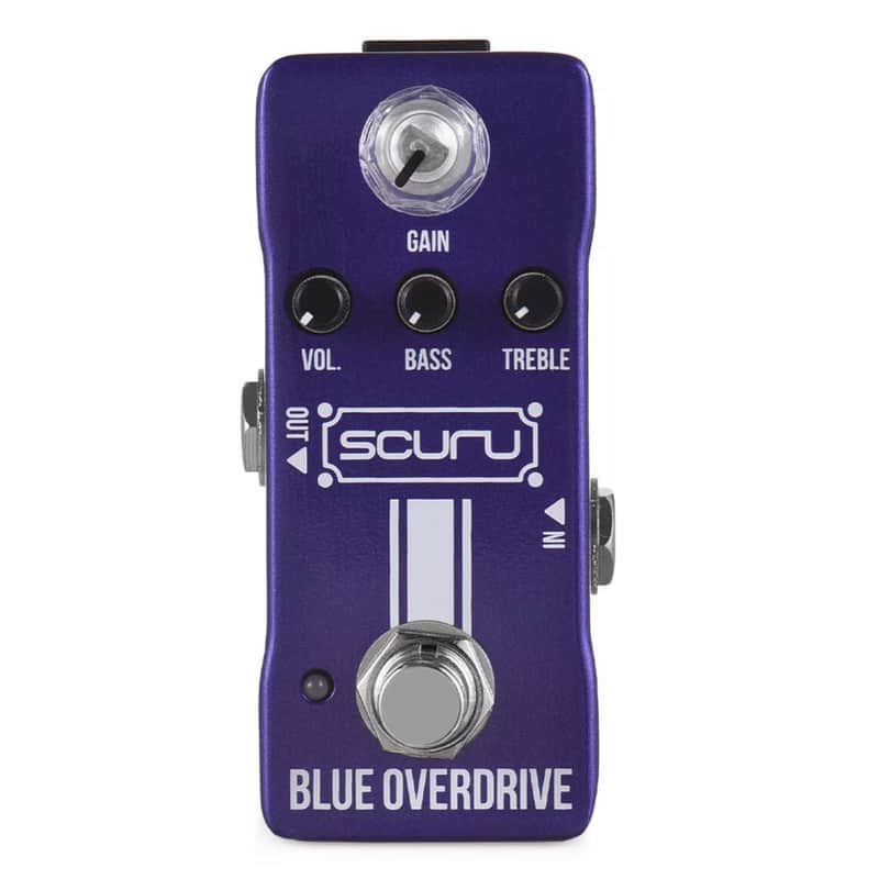 SCURU Blue Overdrive Guitar/Bass Effect Pedal GAIN/VOL/BASS/TREBLE Powerful EQ Made By Caline image 1