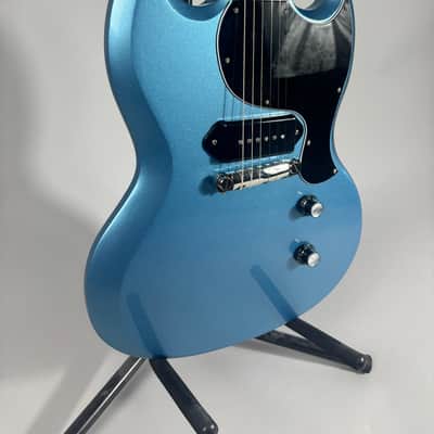 Brown Bear Guitars SG Junior Pelham Blue Metallic Lollar P90 Savvy Bridge image 6