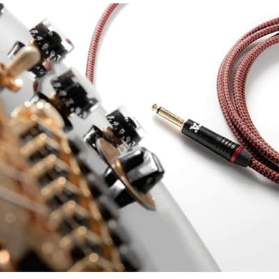 AMBOZ CABLES  Red Dragon Guitar Cable Sturdy Instrument Cable For Electric and Bass Guitar, 10 Feet Straight-Stra image 4