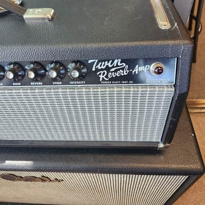 Vintage 1970s Fender Twin Reverb Amp Head w/ Footswitch and Used PRS HDRX 2x12" Speaker Cabinet image 4