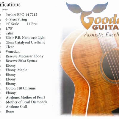 Goodall Parlor 14 Fret Cutaway - Bearclaw Sitka Spruce & Macassar Ebony image 19
