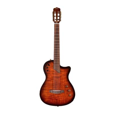 Cordoba Stage Nylon 6-String Electric Guitar with Gig Bag (Edge Burst) image 2