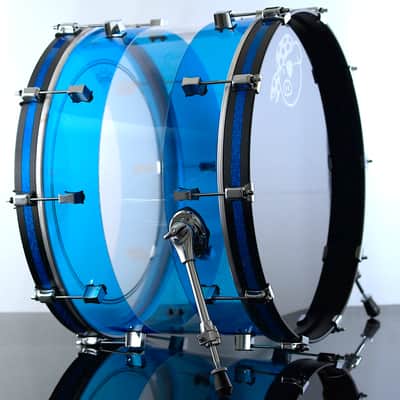 Pork Pie Percussion 4-Piece Custom Drum Set in Clear/Blue Acrylic image 8
