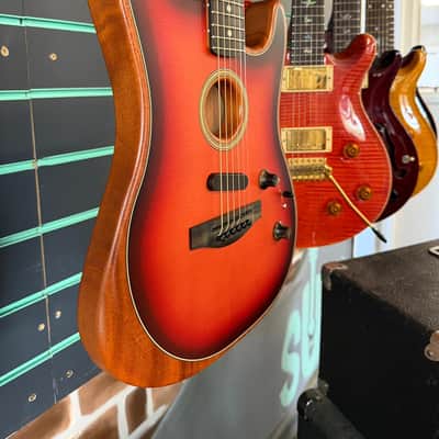 Fender Acoustasonic Stratocaster 3-Tone Sunburst 2020 Hybrid Guitar image 3