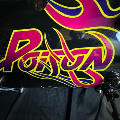 Rikki Rockett's POISON, 1991 Native Tongue Tour DW 5-Piece Drum Set, Purple Sparkle Flame image 22