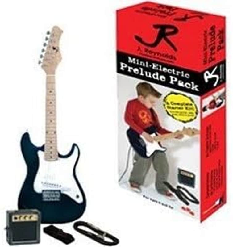 J Reynolds JRPKSTBL Mini Electric Guitar Pack. Blue image 1