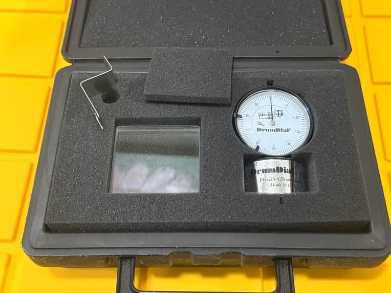 DrumDial Precision Drum Tuner with case, edge gauge, glass calibration