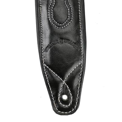 Walker and Williams C-35 Black Premium Leather Double Padded Strap with Metal Studs image 4