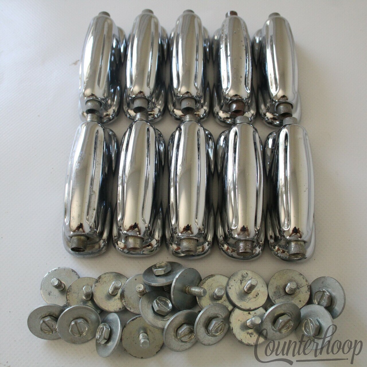 Slingerland 10x Sound King Snare Drum Lugs Chrome Vintage 60s-70s USA Set Parts — main photograph