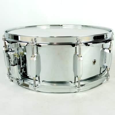 Pearl 5.5x14" Steel Shell Snare Drum 10-Lug Vintage 90s w Muffler Throw-Off/Butt image 3