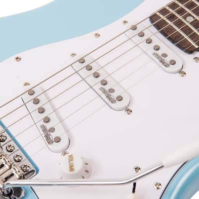 Vintage V6 ReIssued Electric Guitar ~ Laguna Blue image 7