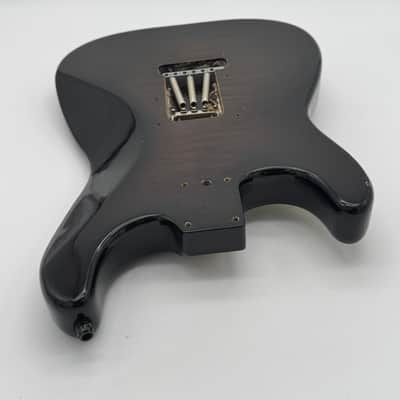 Fender Custom Shop Loaded Custom Stratocaster Body Made for Tom Rundgren 1992 - Flamed Maple Charcoal Burst image 21