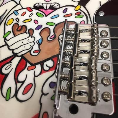 Strat Body with Dimarzio X2N Humbucker. Custom Finish and artwork. With Hardcase image 6