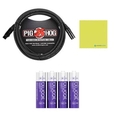 Mint Liquid Audio Sennheiser XSW-D Pedalboard Set - Digital Wireless Guitar System Bundle w/Pig Hog PHM10 8mm Mic Cable, 4-Pack Blucoil AA Batteries Polishing Cloth image 2