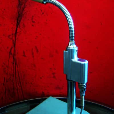 Vintage 1960's Calrad 10-24 dynamic microphone Hi Z w stand and cable Lafayette Olson Shield image 9