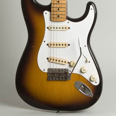 Fender  Stratocaster Solid Body Electric Guitar (1957), ser. #024071, original tweed hard shell case. image 3