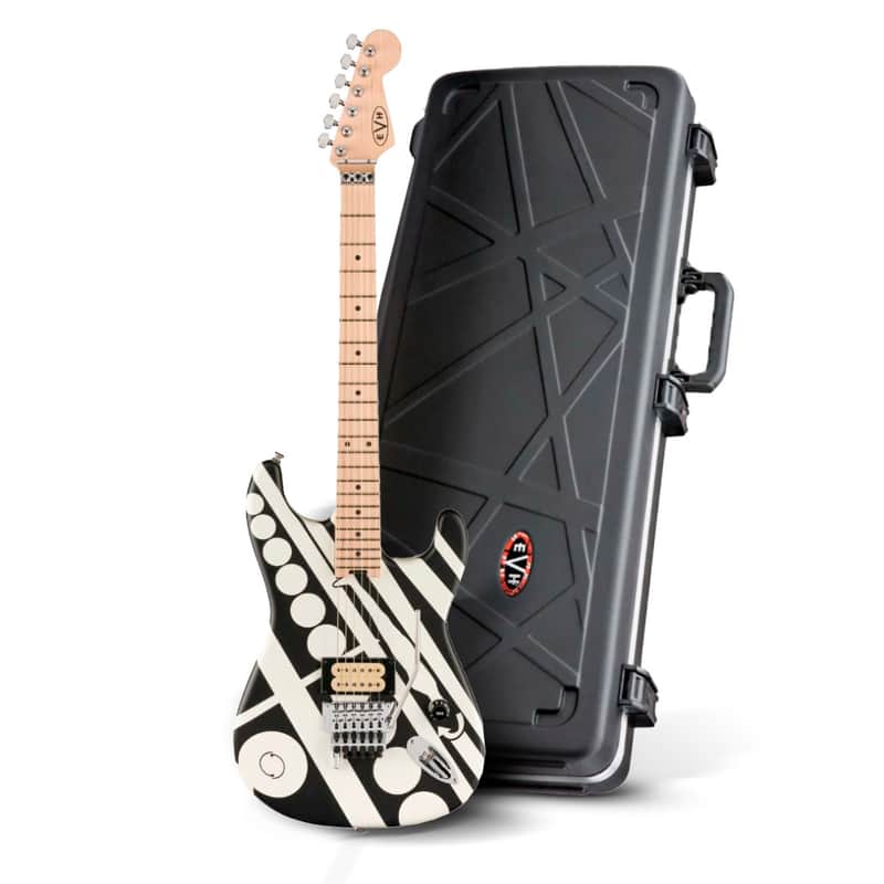 EVH Striped Electric Guitar (Satin Crop Circled) with EVH Hardshell Case image 1