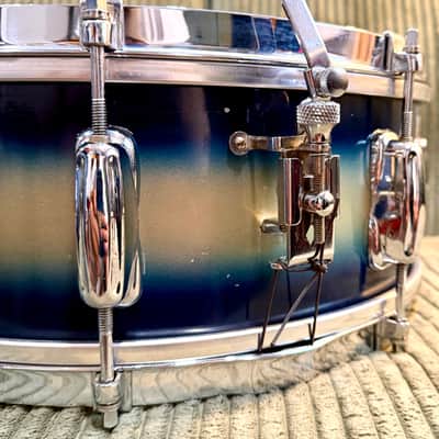 Vintage 1958 Slingerland Radio King Student Model 5.5x14 8-Lug Snare — Blue/Silver Duco — Dated Shell, New Evans Heads (Video Demo) image 2