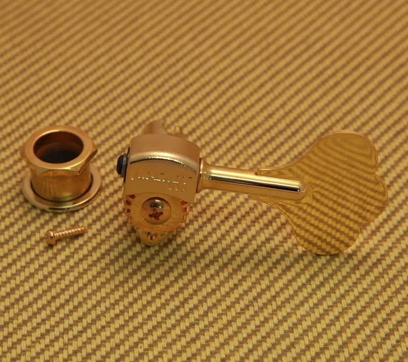 20675G (1) Hipshot USA Ultralite Gold Bass Tuner 1/2" Post Clover Key image 1