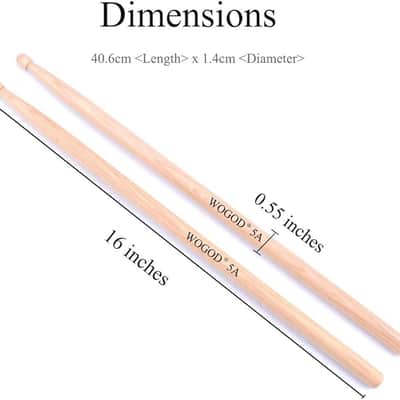 5A Drum Sticks Classic Drumsticks Wood Tip Drumstick 3 Pair image 2