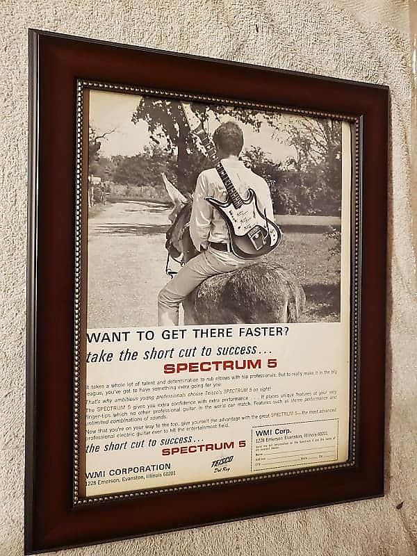 1966 Teisco Promotional Ad Framed Spectrum V Original RARE image 1