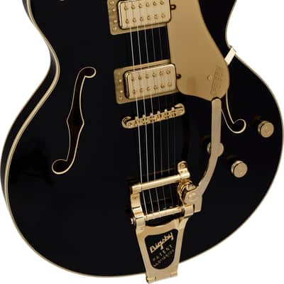 Gretsch Broadkaster LX Center Block with String-Thru Bigsby and Gold Hardware Ebony FB Black with Bag image 3