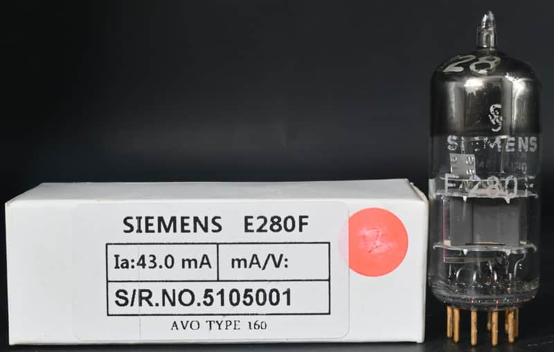 1x NOS 1969’s SIEMENS E280F Top Ring Getter Golden Pin Made in Germany Amplitrex Tested image 1