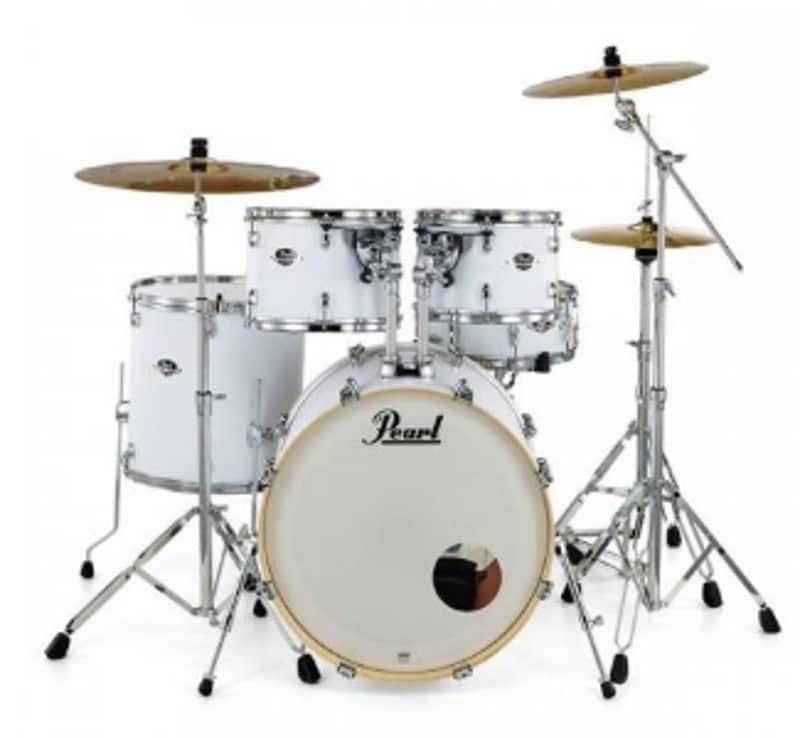 BATTERIA ACUSTICA PEARL EXPORT EXX725SBR/C735 Fusion Satin White con Piatti Sabian SBR image 1