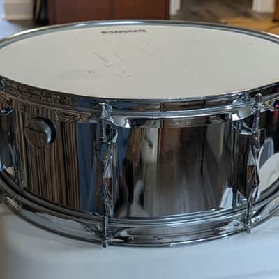 1970S Premier 5x14 Olympic Steel Snare Drum, Chrome, New Heads Snare Wire & Lugs. image 3